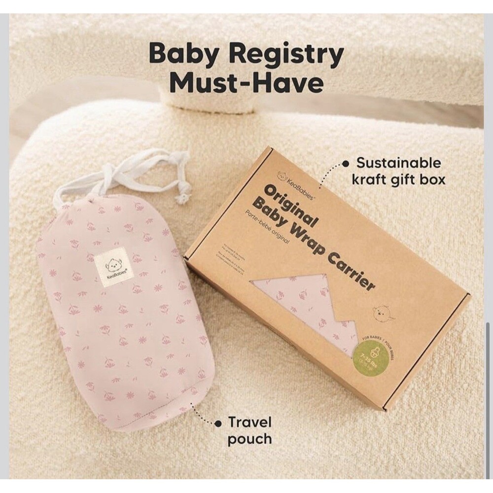Pink KeaBabies Baby Wrap Carrier Newborn to Toddler Sling Hands Free Dusty